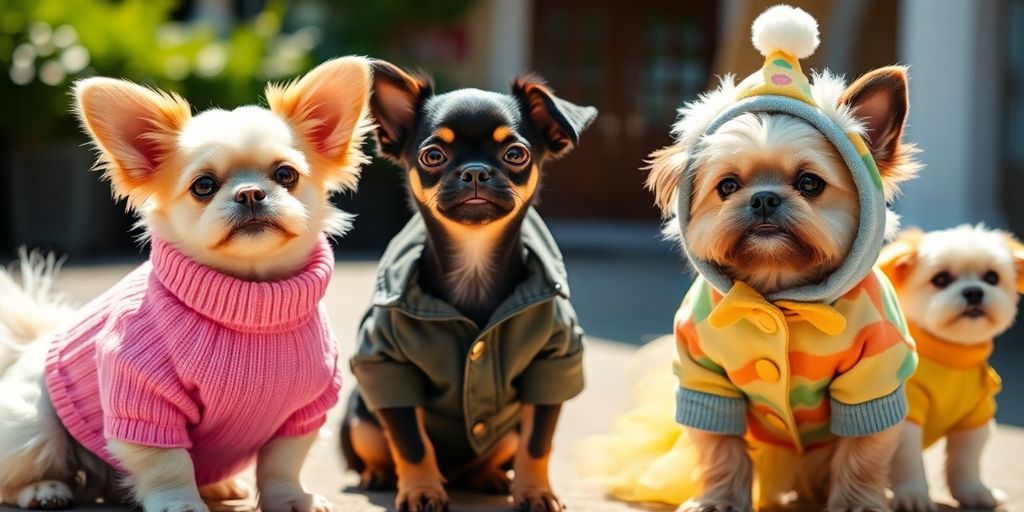 A happy dog wearing a stylish outfit.