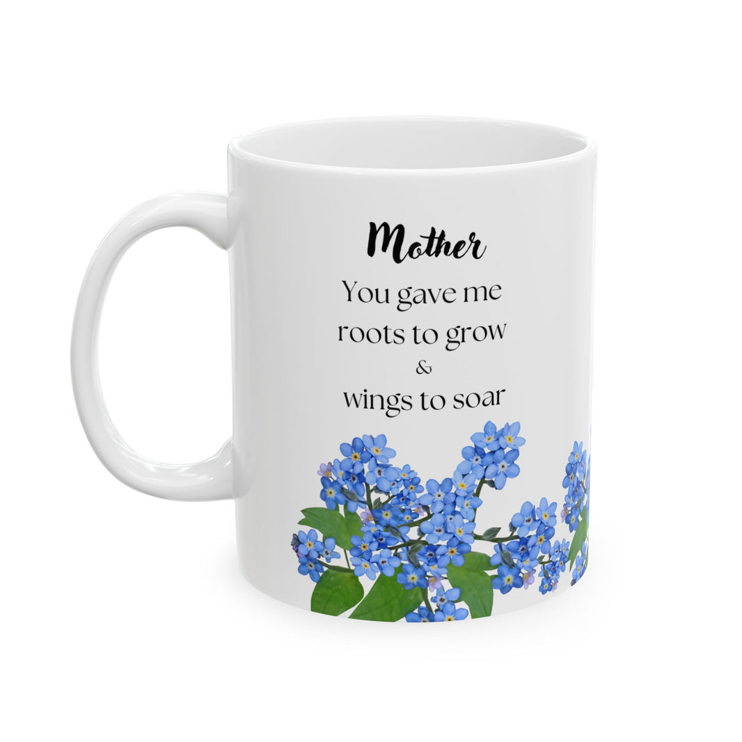 You Gave Me Roots & Wings” – Floral Coffee Cup for Mom