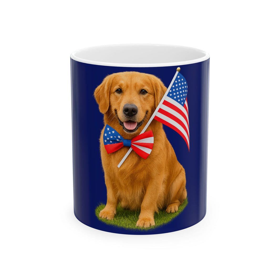 Patriotic Golden Retriever Mug – Born to Be Free Dog Lover Gift