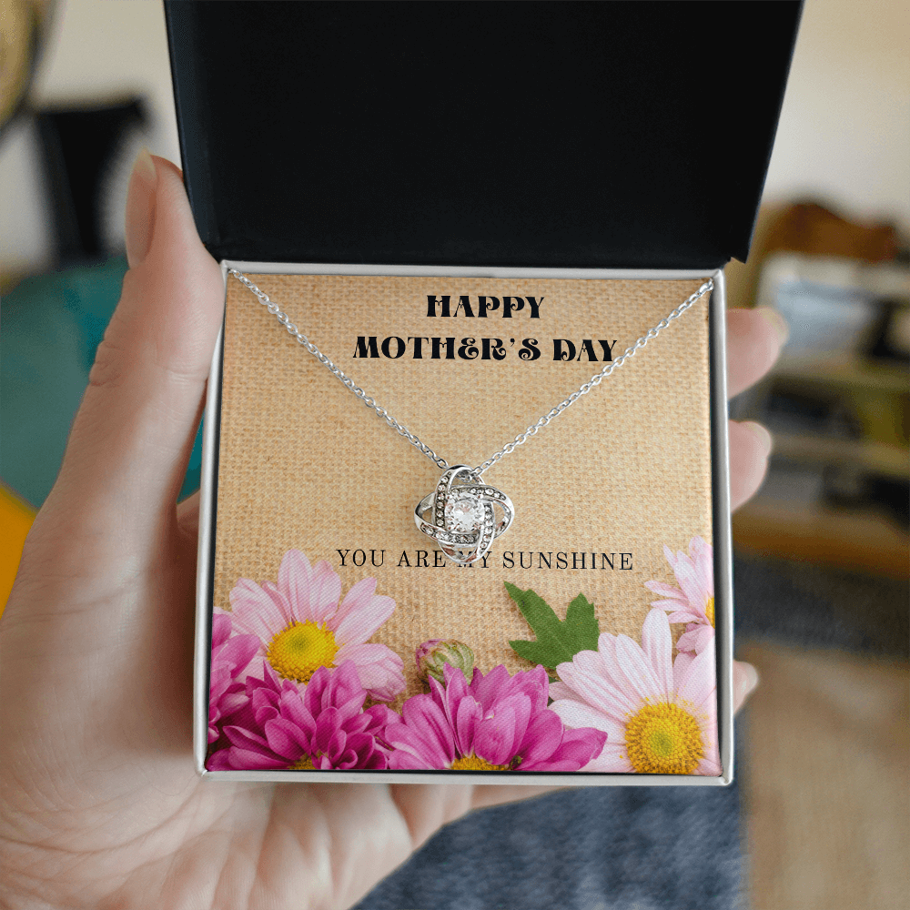 Mother's Day Love Knot Necklace – “You Are My Sunshine” Gift for Mom
