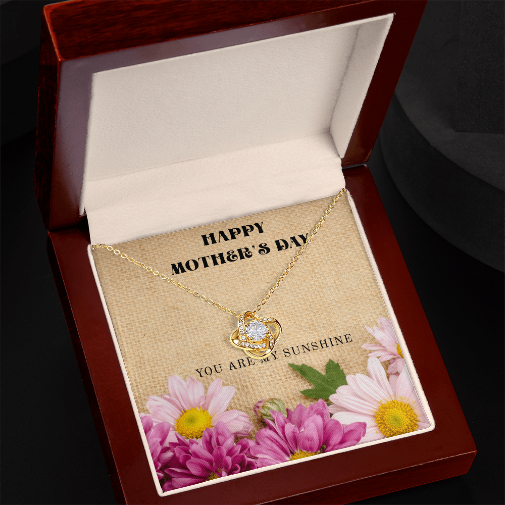 Mother's Day Love Knot Necklace – “You Are My Sunshine” Gift for Mom