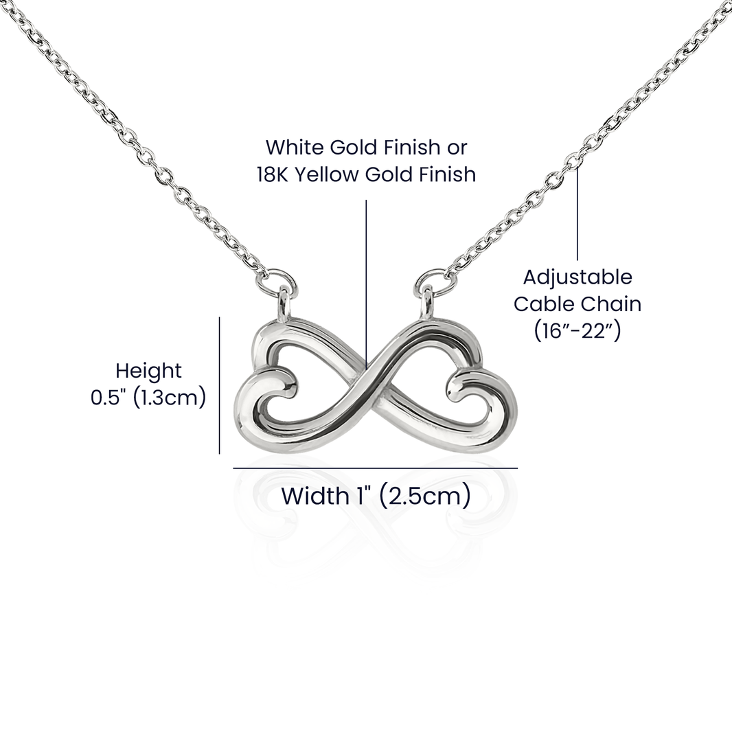 Silver infinity heart necklace dimensions