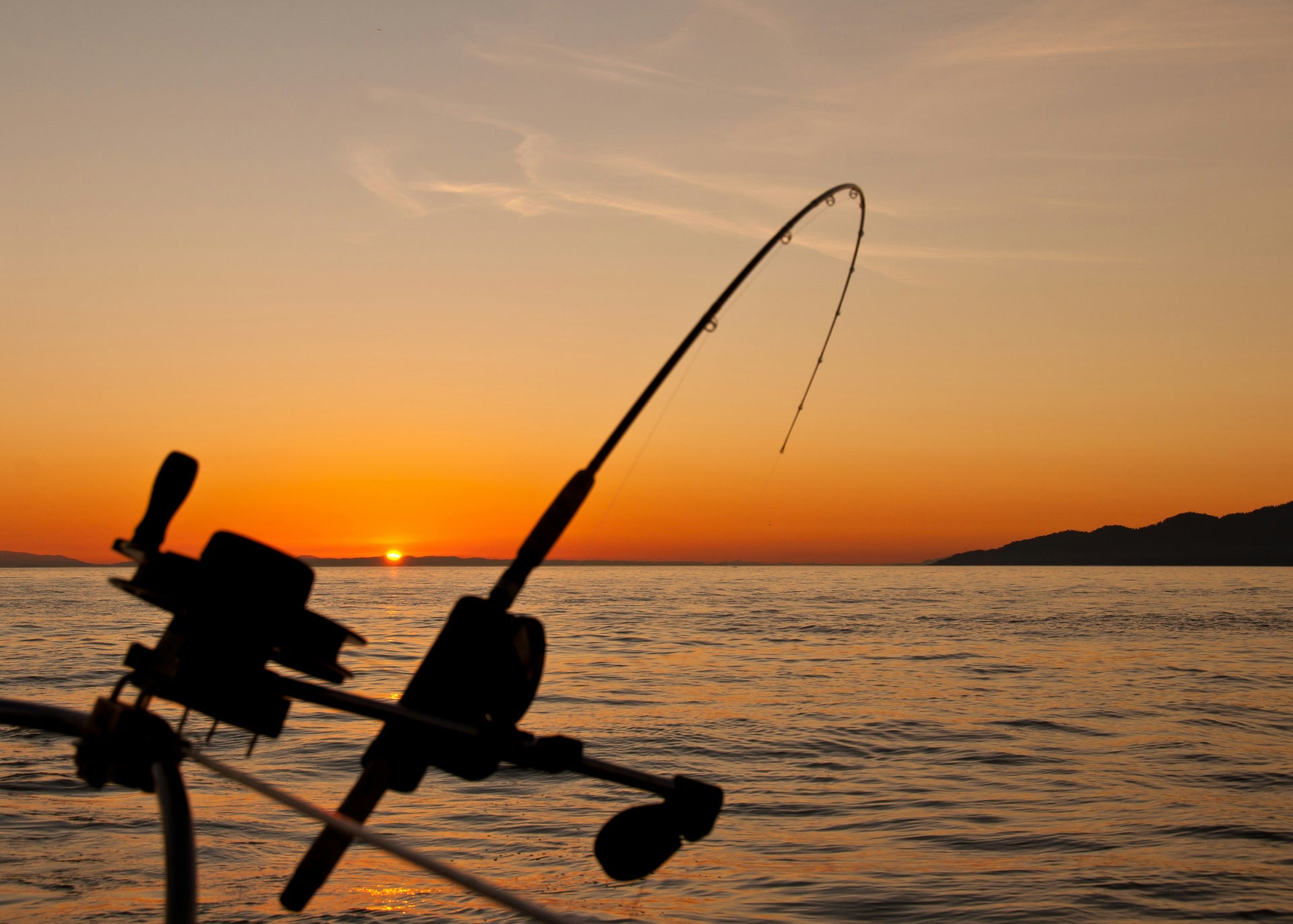 fishing on a lake