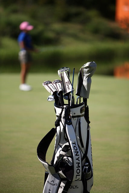 golf bag with clubs