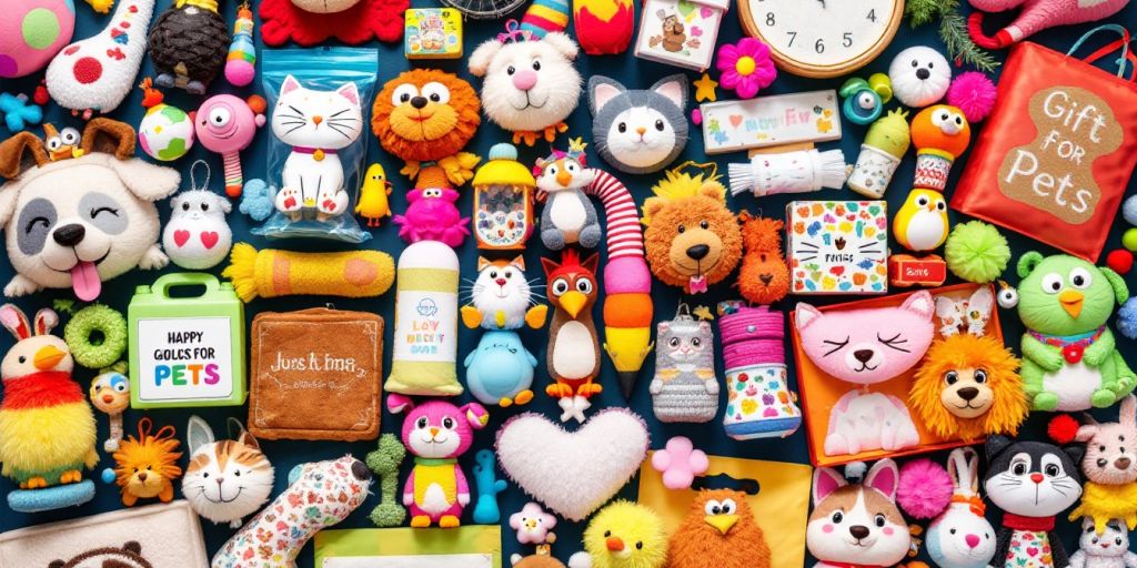 Collage of unique gifts for pet lovers.