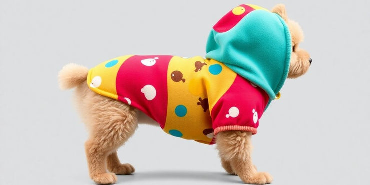 A stylish hoodie for a small dog.