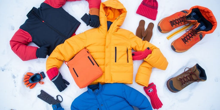 Colorful winter gear for outdoor work on snow.