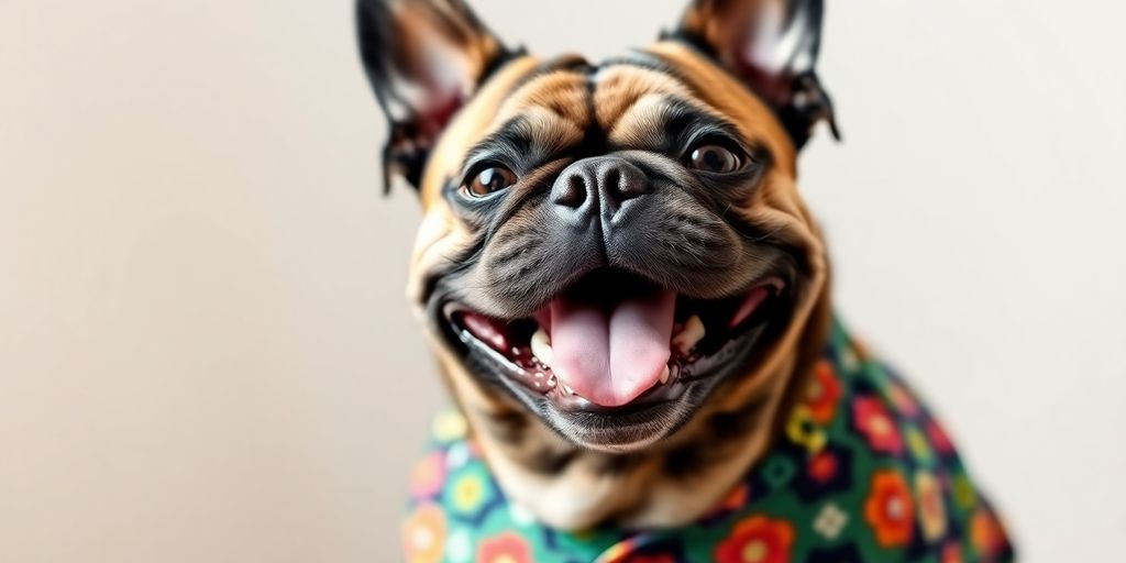 Cute dog wearing a stylish shirt.