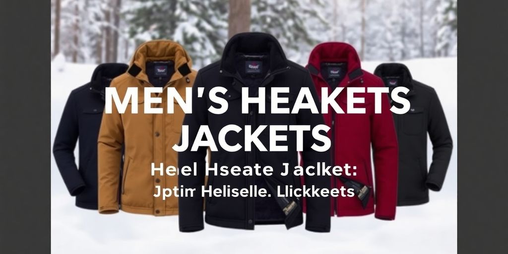 Men's heated jackets in winter setting, showcasing warmth and style.