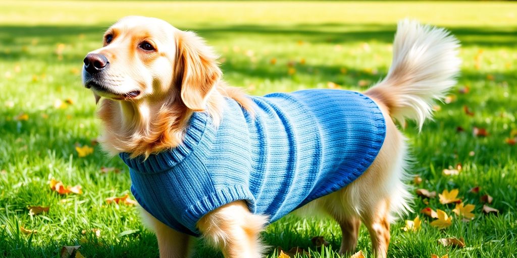 Happy dog in stylish, comfortable garment