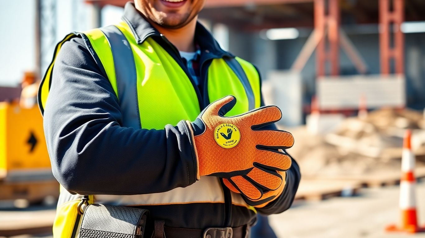 Worker with personalized durable gear outdoors.