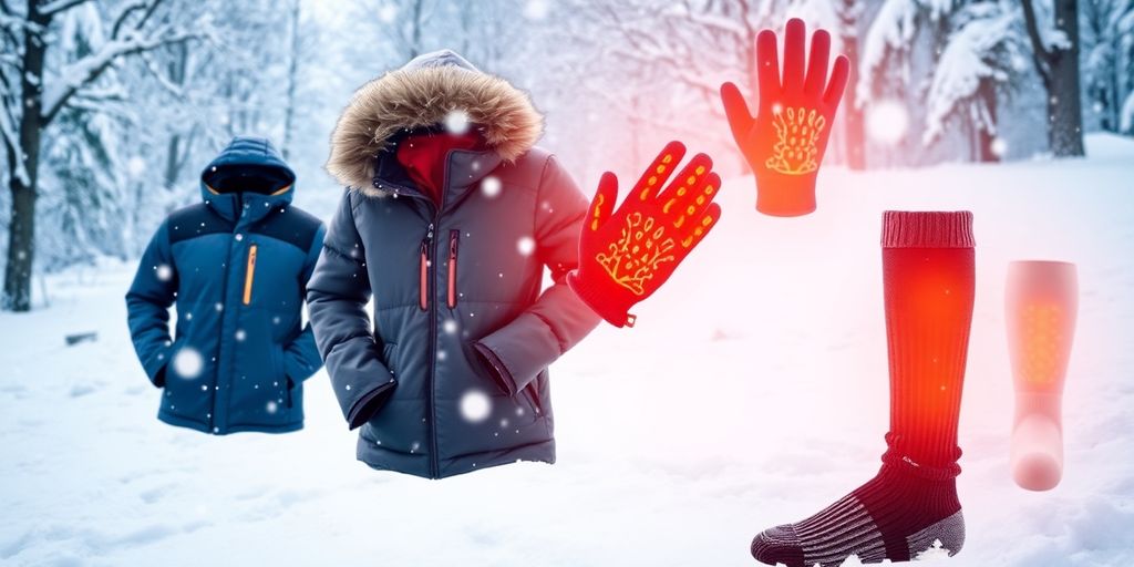 Cozy winter clothing items for warmth and comfort.