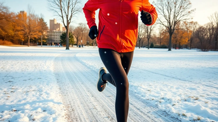Runner enjoying a scenic trail in changing seasons.