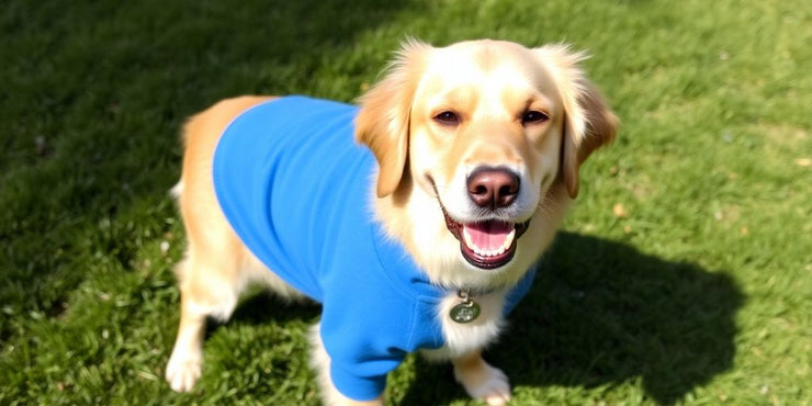 Dog in stylish, custom clothes.