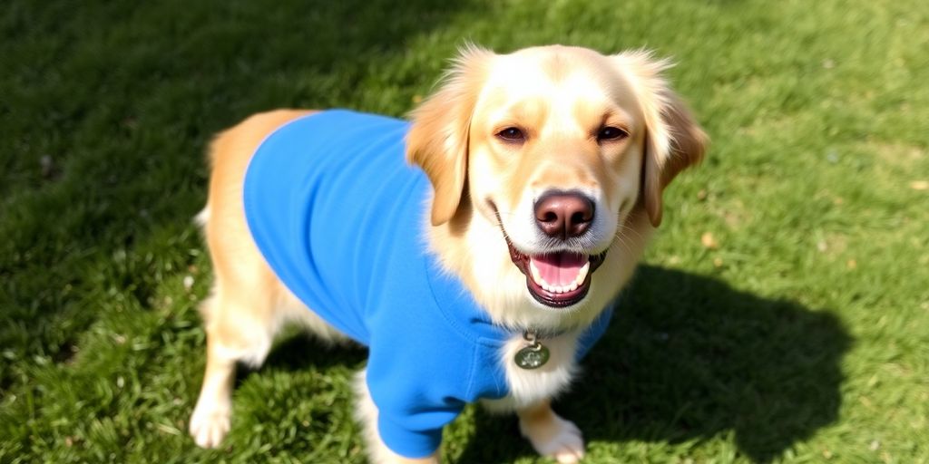 Dog in stylish, custom clothes.
