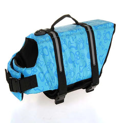 Blue bone print dog life vest