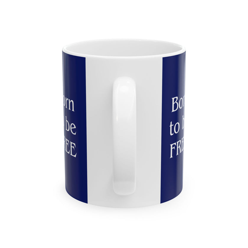 Patriotic French Bulldog Mug – Born to Be Free Dog Lover Gift
