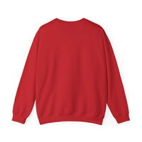 back view of red sweatshirt
