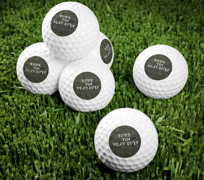 Born to Play Golf – Premium Printed Golf Balls (Set of 6)