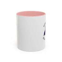 Two tone ceramic mug featuring a dachshund next to dumbbells and the humorous text 'Dumbbells? Belly Rubs?', designed for dog lovers and fitness enthusiasts.