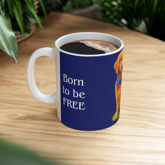 Patriotic Golden Retriever Mug – Born to Be Free Dog Lover Gift