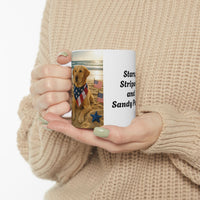 Stars, Stripes & Sandy Paws Patriotic Dog Mug