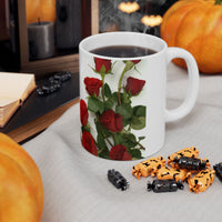 Elegant Floral Coffee Mug for Mom with Timeless Mother's Quote   "A mother teaches without words and loves without ." 