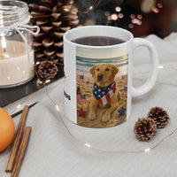 Stars, Stripes & Sandy Paws Patriotic Dog Mug