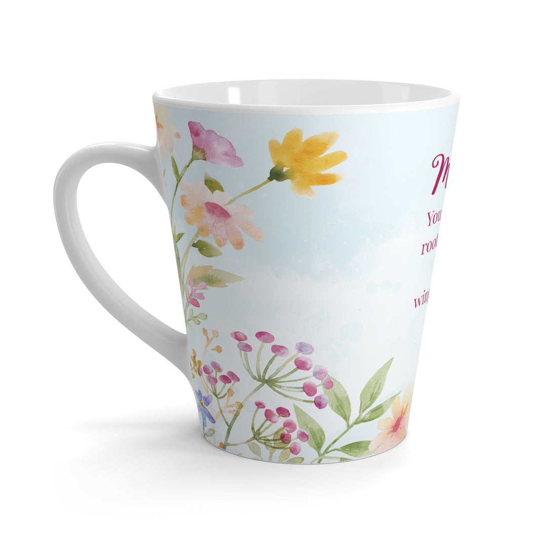 You Gave Me Roots & Wings” – Floral Coffee Cup for Mom