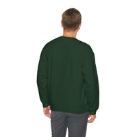 Man wearing a green sweatshirt on a white background