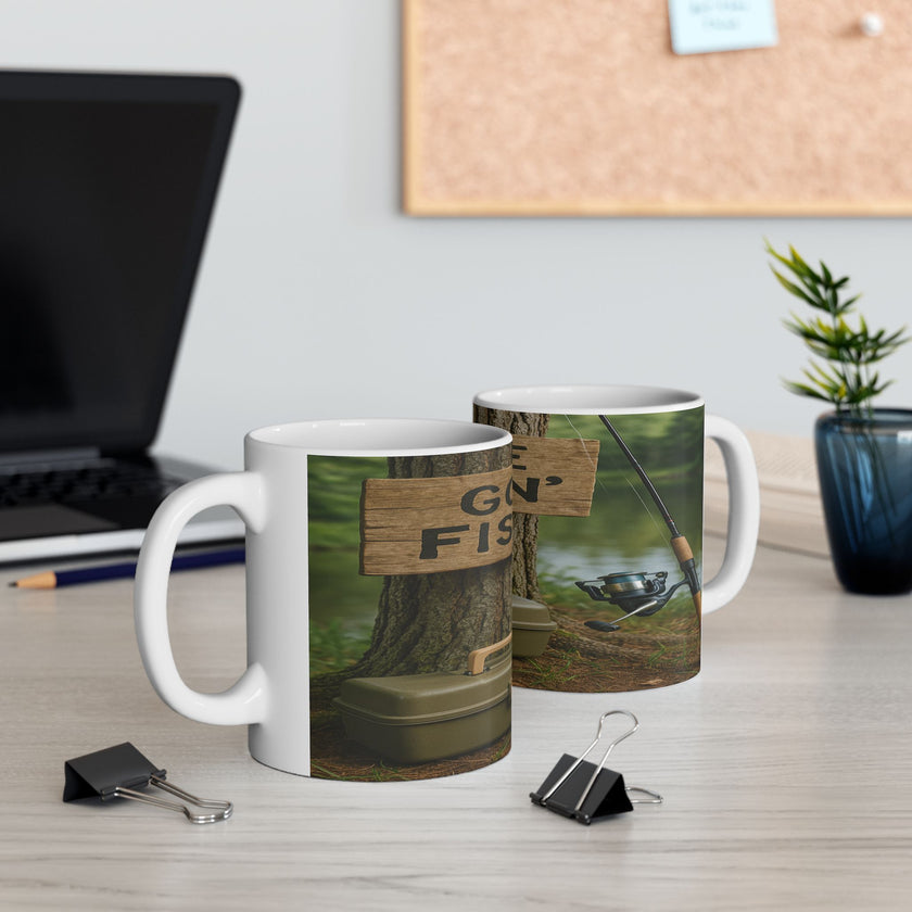 Gone Fishin’ Ceramic Mug for Fishermen