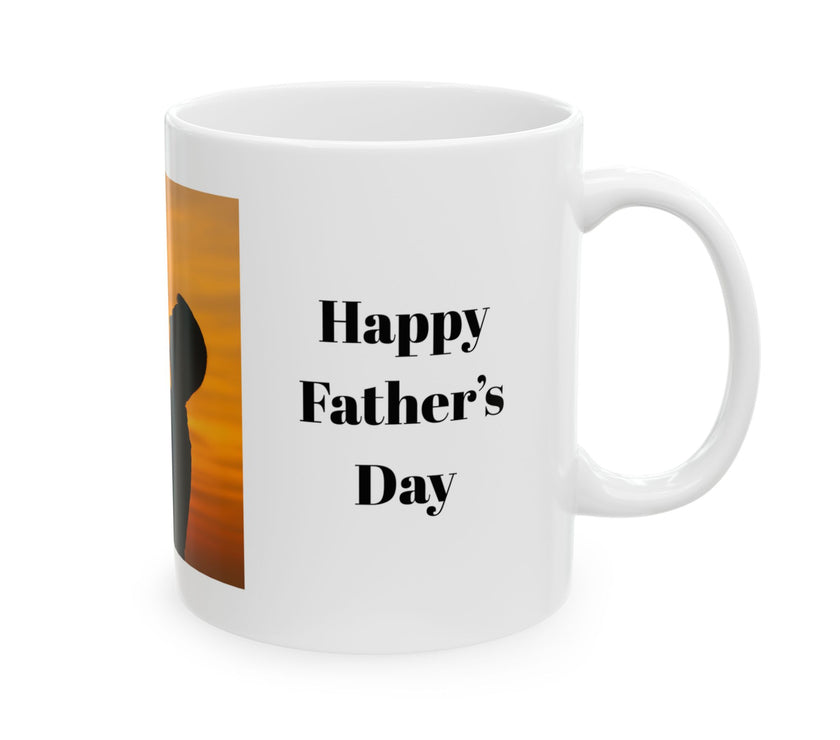 Sunset Silhouette Father’s Day Mug – Dad and Child Special Gift