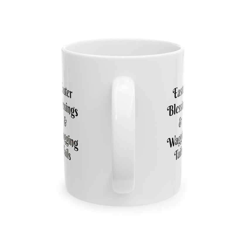 Easter Ceramic Mug - Easter Blessings & Wagging Tails