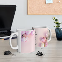 Peony Flower Coffee Mug for Mom – with message “You Taught Me to Dream, Believe, and Never Give Up”