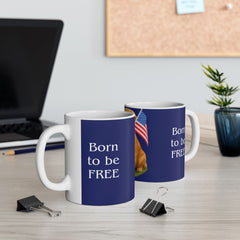 Patriotic Golden Retriever Mug – Born to Be Free Dog Lover Gift