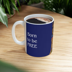 Patriotic German Shepard Mug – Born to Be Free Dog Lover Gift
