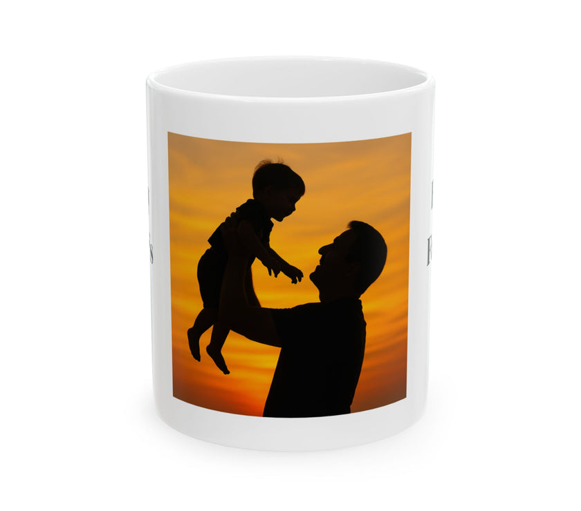 Sunset Silhouette Father’s Day Mug – Dad and Child Special Gift