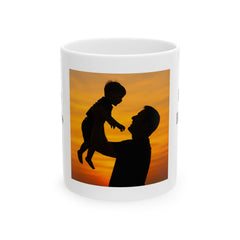 Sunset Silhouette Father’s Day Mug – Dad and Child Special Gift