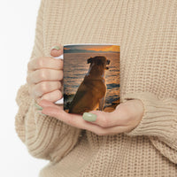 Sunset Dog Mug-Inspirational Dog Quote  “I work hard so my dog can have a better life.” 