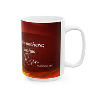  Printed with the uplifting Bible verse: “He is not here; he has Risen – Matthew 28:6”, 