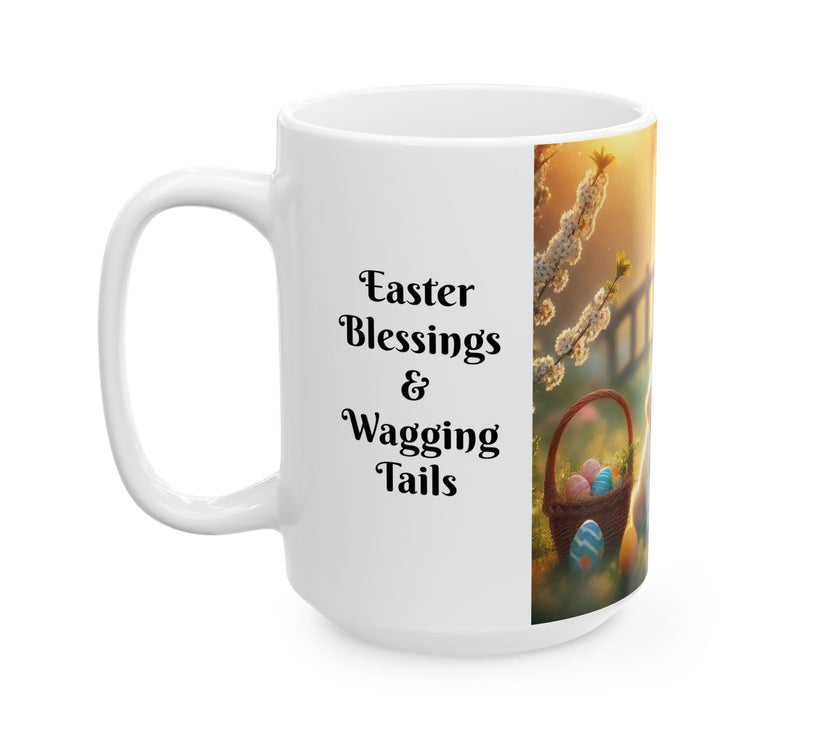 Easter Ceramic Mug - Easter Blessings & Wagging Tails