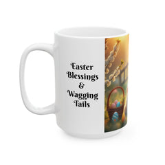 Easter Ceramic Mug - Easter Blessings & Wagging Tails