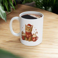 Warm Hugs & Whiskers Christmas Cat Mug