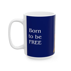 Patriotic German Shepard Mug – Born to Be Free Dog Lover Gift