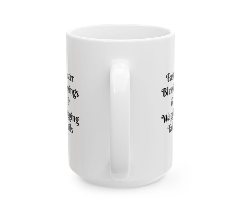 Easter Ceramic Mug - Easter Blessings & Wagging Tails