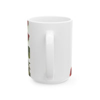 Elegant Floral Coffee Mug for Mom with Timeless Mother's Quote   "A mother teaches without words and loves without ." 