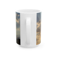 Morning Blessings Mug – Christian Ceramic Coffee Cup witn message  “He is not here; he has Risen – Matthew 28:6” ceramic mug.
