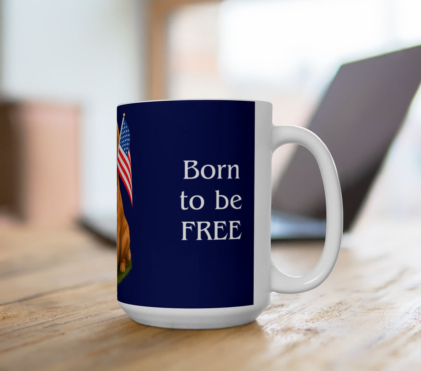 Patriotic Golden Retriever Mug – Born to Be Free Dog Lover Gift