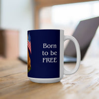 Patriotic Golden Retriever Mug – Born to Be Free Dog Lover Gift
