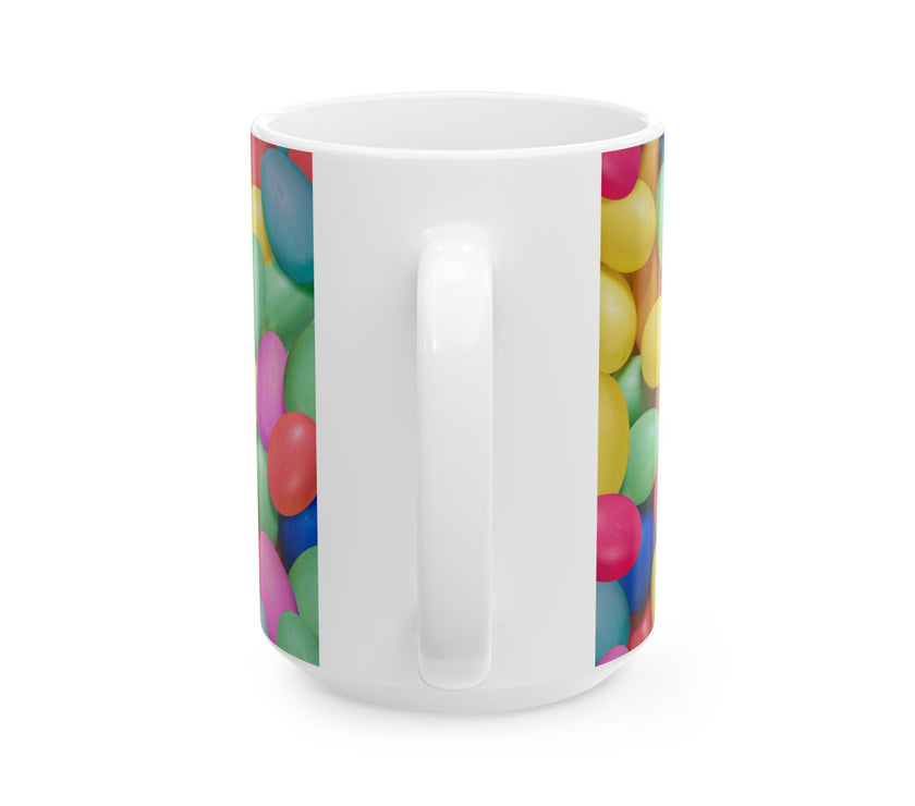 Springtime Paws: Dachshund Puppy in Easter Egg Meadow Ceramic Mug